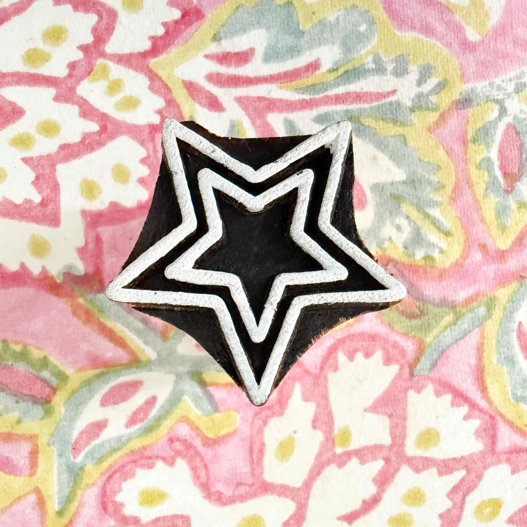 Twinkle - Indian Wood Block Stamp | Star Design Wooden Stamp
