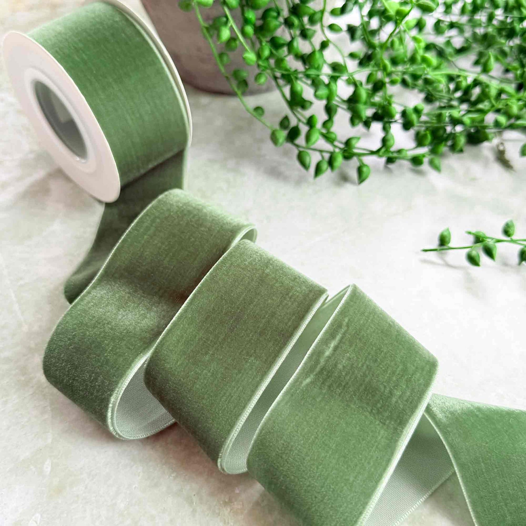 Hunter Green Velvet Ribbon - Various Widths | 3 Meter Roll: 6mm