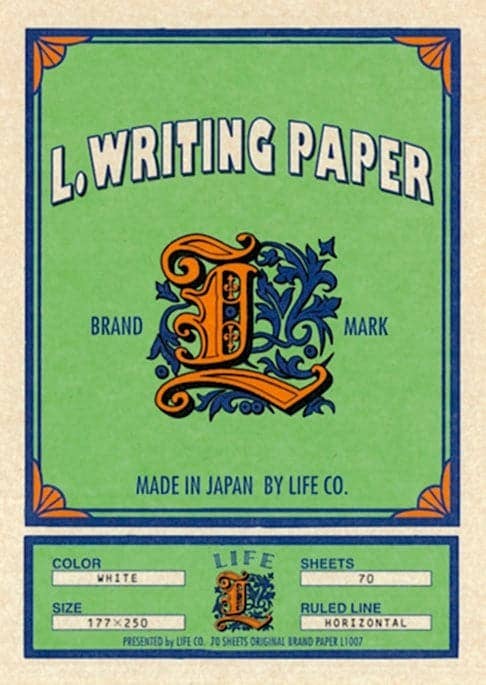 Life L-Writing Paper Pad (70 Sheets) B5: Lined