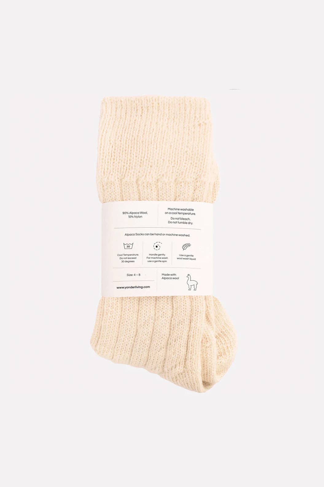 Alpaca Bed Socks | Cream: 4-8