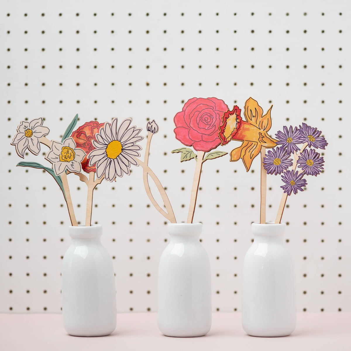 Wooden Birth Flowers - Sustainable Birthday Gift - UK Made: October - Marigold