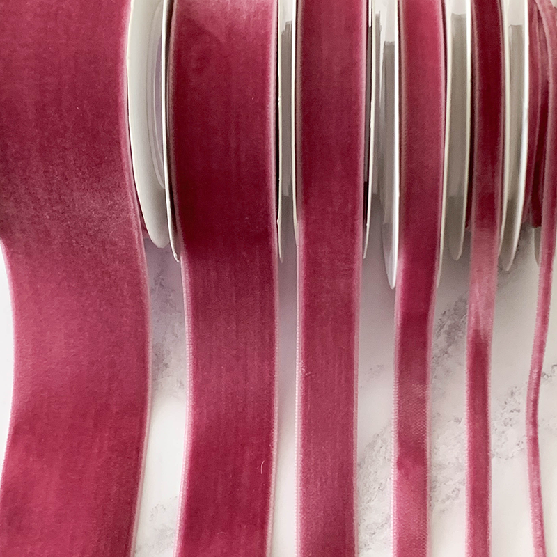 Antique Rose Velvet Ribbon 16mm  - 3 Meter Roll