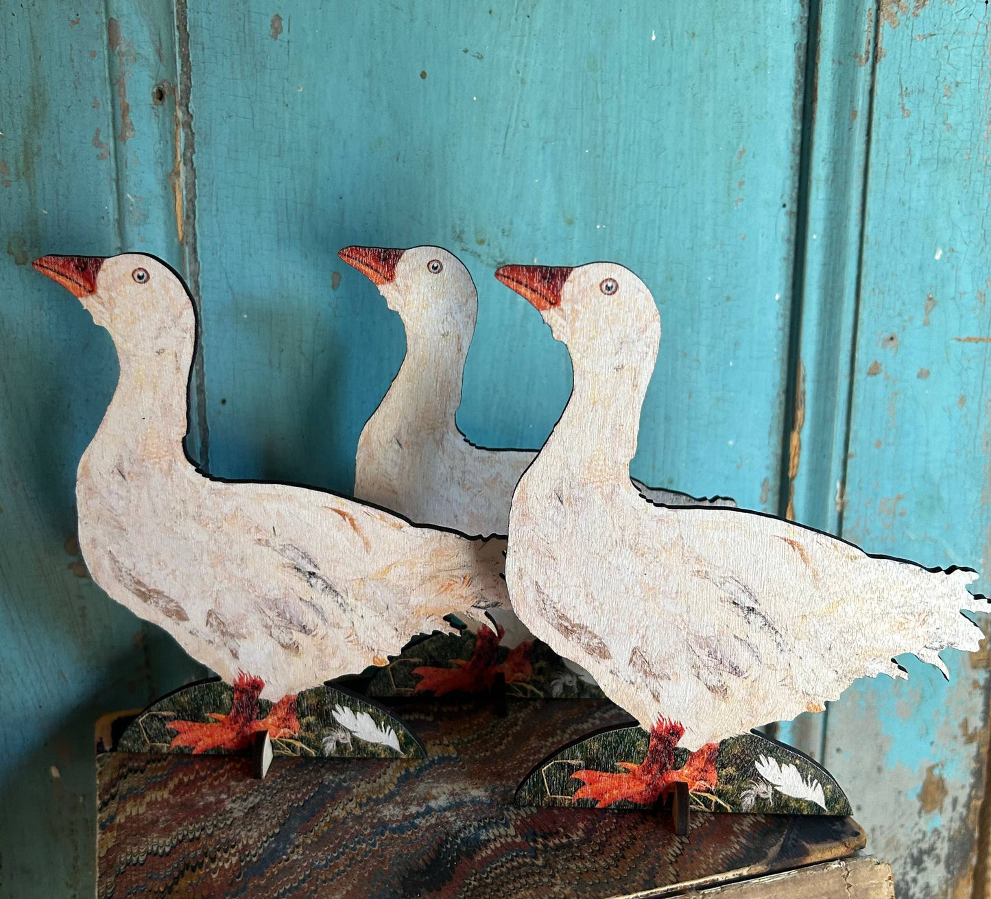 Goosey Gander laser cut birch plywood keepsake and card