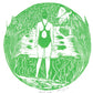 Pond Dip riso print, wild swim, swimmer, rivers, nature