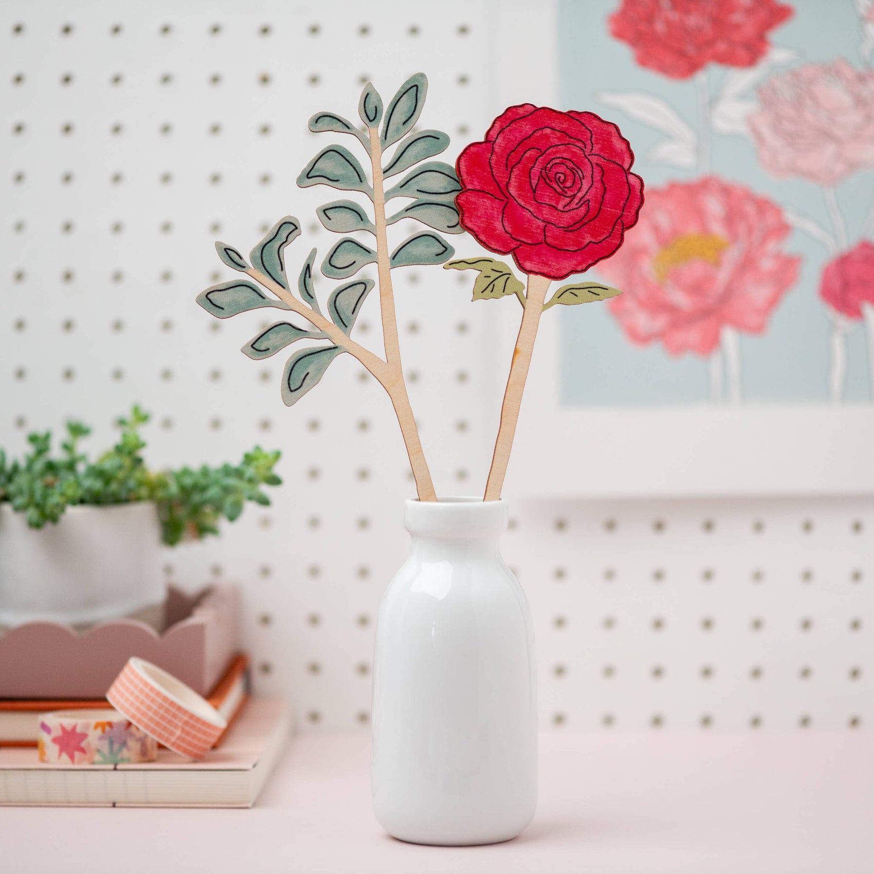 Wooden Flowers - Violet