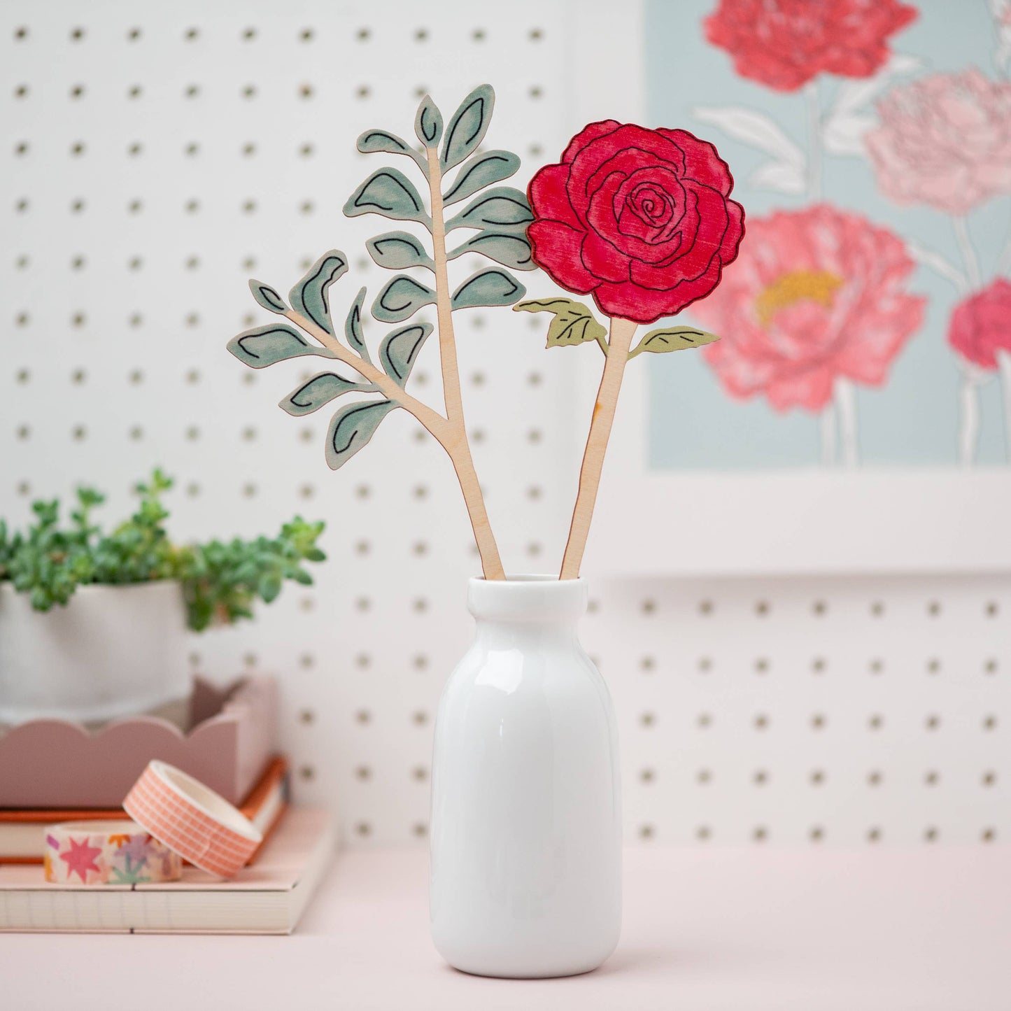 Wooden Birth Flowers - Sustainable Birthday Gift - UK Made: October - Marigold