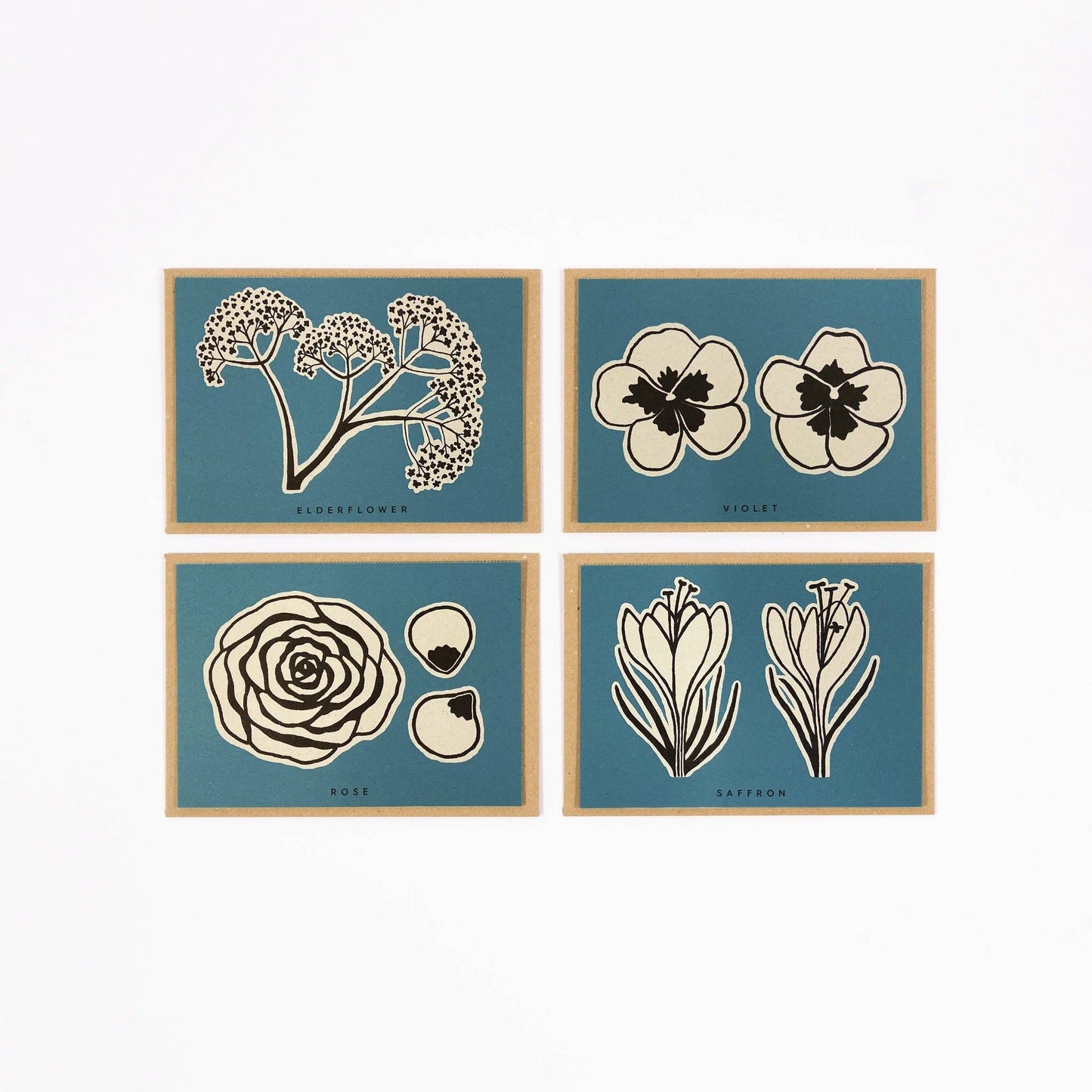 Recipe Notecard Pack (x4) -Flower