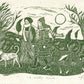 Dog Lover Greeting Card- Women Walking Dogs Illustration