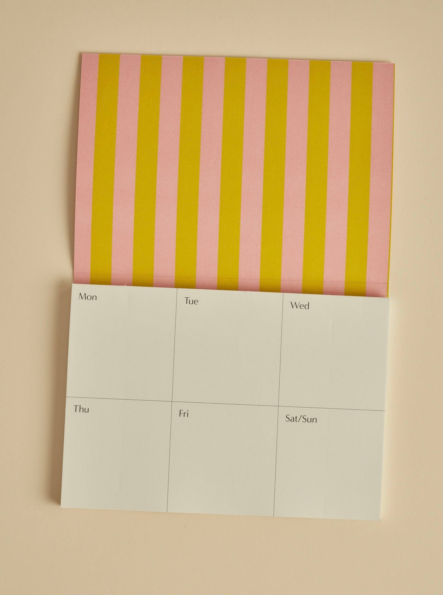Weekly Planner Classic Stripe Pink & Green