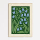 Bluebell | Modern-Retro Wildflower Art Print Wall Decor: A4 - 210 x 297 mm (8.3 x 11.7 inches)